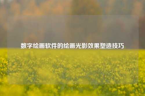 数字绘画软件的绘画光影效果塑造技巧